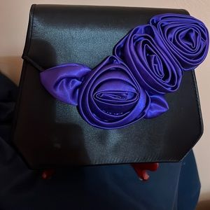 Black satin Liz Claiborne vtg evening bag!